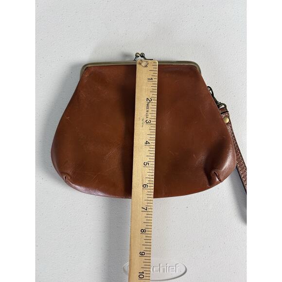 Patricia Nash Lock Clutch Savena Leather Kiss Lock Wristlet Brown Clutch Wallet - Picture 10 of 10